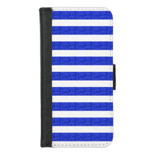 Chic Blue Geometric Stripes iPhone 8/7 Wallet Case