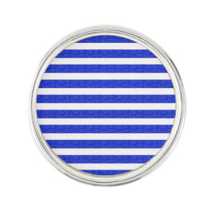 Chic Blue Geometric Stripes Lapel Pin