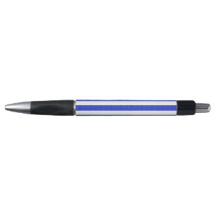 Chic Blue Geometric Stripes Pen
