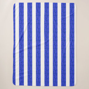 Chic Blue Geometric Stripes  Sherpa Blanket
