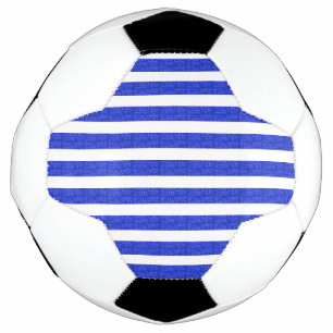 Chic Blue Geometric Stripes Soccer Ball