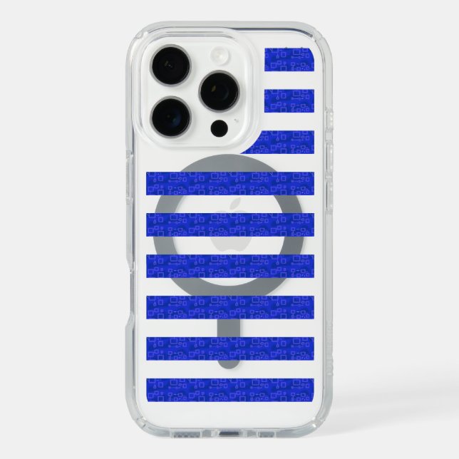 Chic Blue Geometric Stripes  Speck iPhone Case (Front)