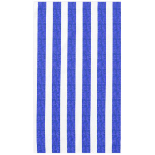 Chic Blue Geometric Stripes Tablecloth