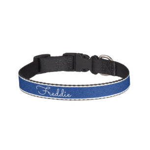 Chic Blue Glitter Customized Cat Pet Collar