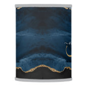 Chic Blue Gold Glitter Agate Custom Monogram Lamp Shade (Left)