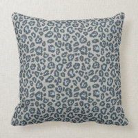 Chic Blue Gray Leopard Print Pattern