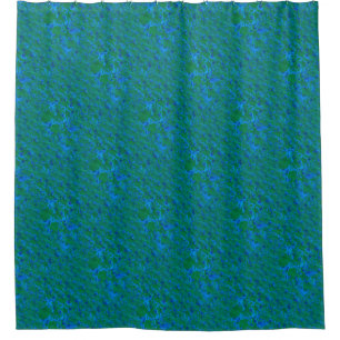 Chic Blue Green Underwater Textured Pattern Shower Curtain