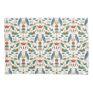 Chic Blue Heron white Heritage Revival Pillow Case
