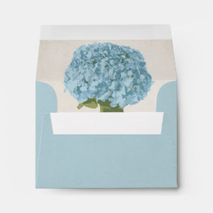 Chic Blue Hydrangea Wedding RSVP Envelope