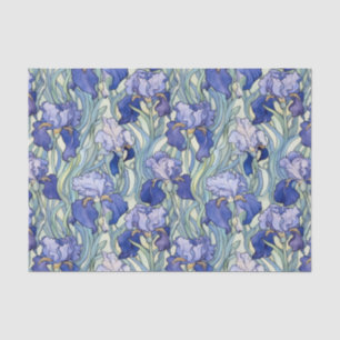 Chic blue Iris pattern Tissue Paper