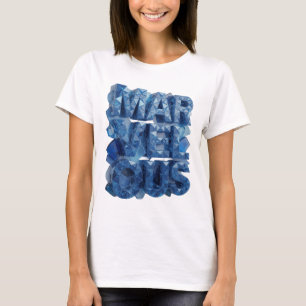Chic Blue MARVELOUS Artistic Motif T-Shirt