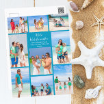Chic Blue Mele Kalikimaka Photo Collage Beach Holiday Postcard<br><div class="desc">Chic blue customizable beach family photo collage Christmas postcard with your favorite tropical photos in the sun. Add 9 of your favorite memories from your island vacation to the coast. A beautiful coastal holiday postcard with a clean,  modern photograph layout and pretty blue script.</div>
