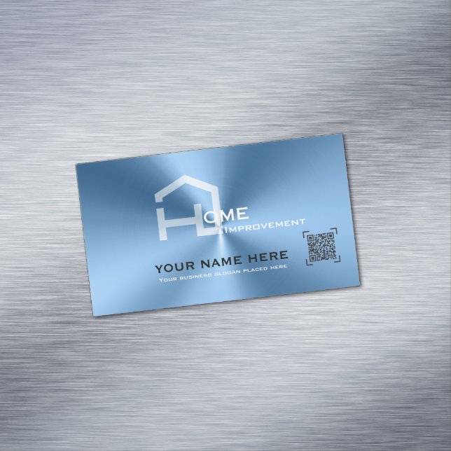 Chic Blue metallic modern business card (In Situ)