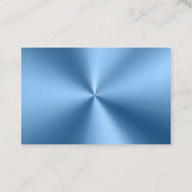 Chic Blue metallic modern business card (Back)