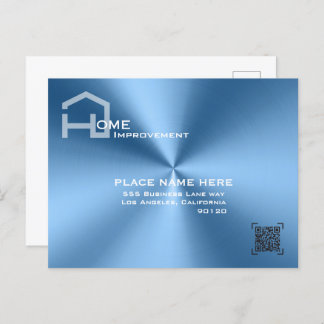 Chic Blue metallic modern business Postcard