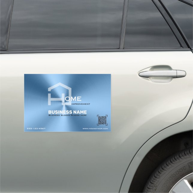 Chic Blue metallic modern Car Magnet (In Situ)