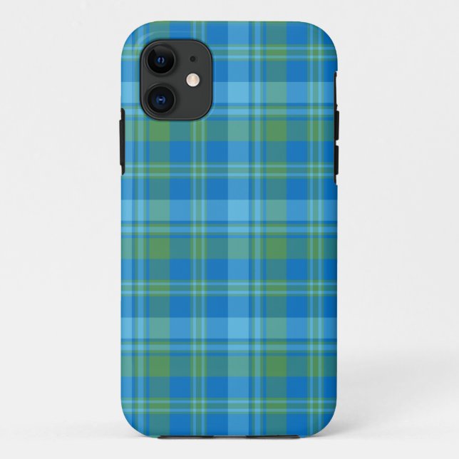 Chic Blue Morning Glory Plaid iPhone 5/5s Case (Back)