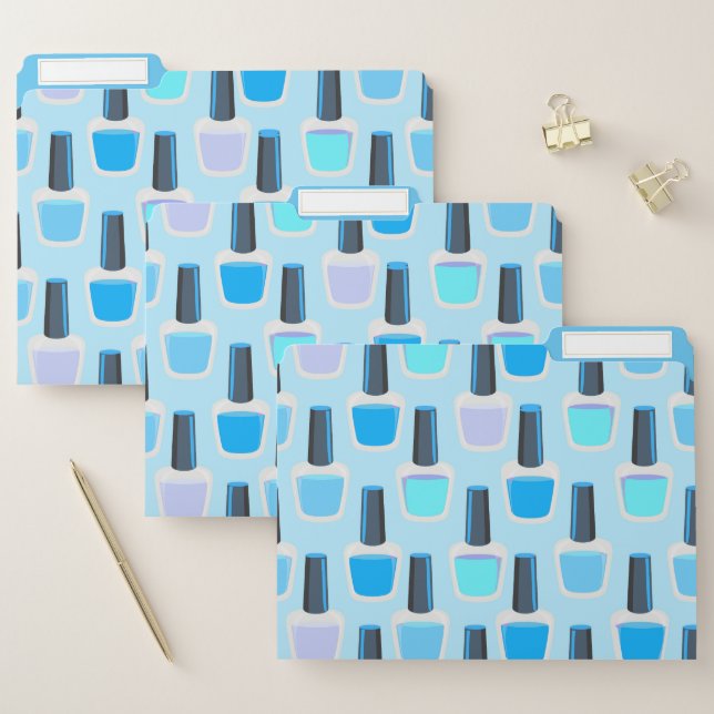Chic Blue Nail Polish File Folder (Set)
