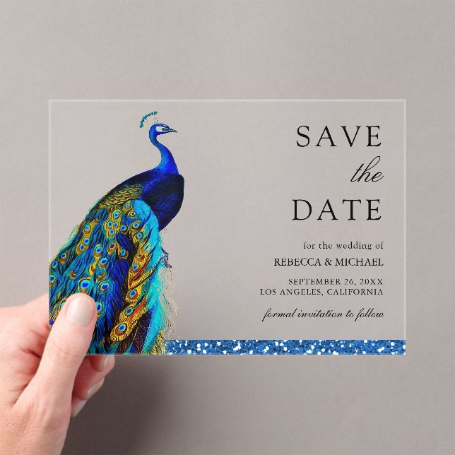 Chic Blue Peacock Indian Wedding Save the Date (Insitu (Handheld))