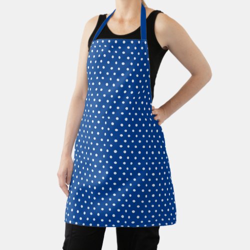 Chic Blue Polka Dot Pattern Apron