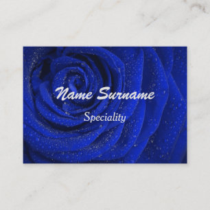 Chic blue rose flower business card