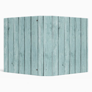 Chic Blue Rustic Wood 3 Ring Binder