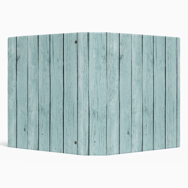 Chic Blue Rustic Wood 3 Ring Binder (Background)