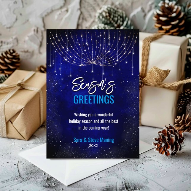 Chic blue silver glitter Christmas lights new year (Creator Uploaded)