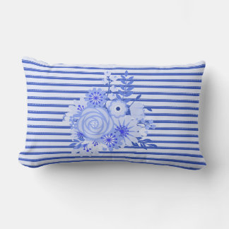 Chic Blue Stripes Throw Pillow