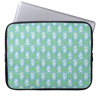 Chic Blue Vintage Periwinkle Floral Pattern Laptop Sleeve