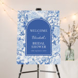 Chic Blue White Chinoiserie Bridal Shower Welcome Foam Board<br><div class="desc">This chinoiserie-inspired design features elegant botanical florals,  birds and greenery in delft blue and white. Personalize the invite with your details and if you want to further re-arrange the style and placement of the text,  please press the "Click to customize further" button.</div>