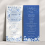 Chic Blue White Chinoiserie Floral Wedding Program