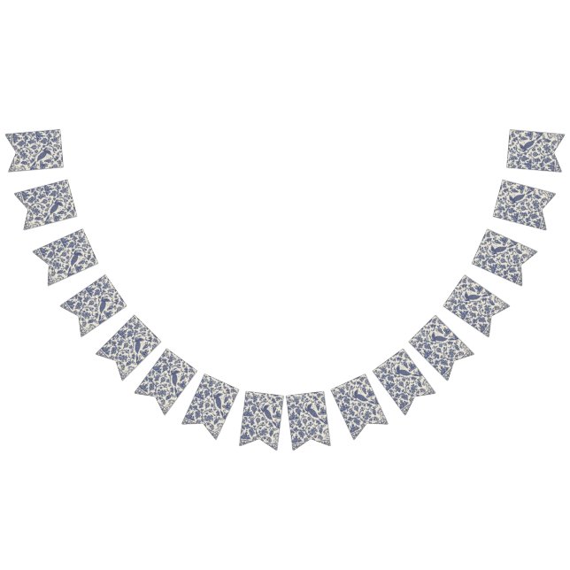Chic Blue & White Fantasy Halloween  Bunting Flags (All)