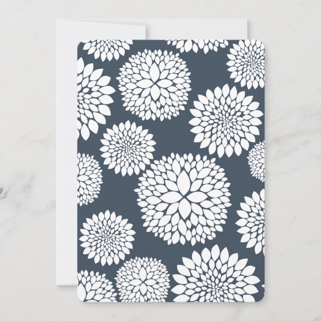 Chic Blue White Flowers Baby Shower Invitation (Front)