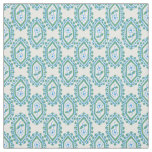 Chic Blue White Vintage Periwinkle Floral Pattern Fabric