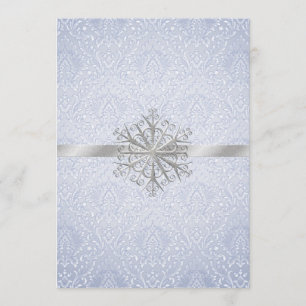 Chic Blue Winter Snowflake Wedding Invitation