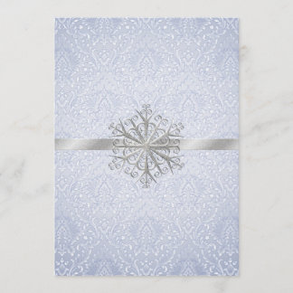 Chic Blue Winter Snowflake Wedding Invitation