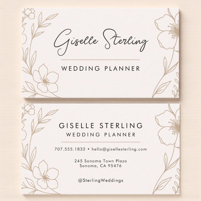 Chic Blush and Black Event Planner Professional Business Card (Creator Uploaded)