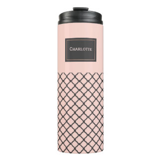 Chic Blush and Black Pattern Thermal Tumbler