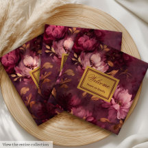 Chic Blush Burgundy Gold Personalized Dinner