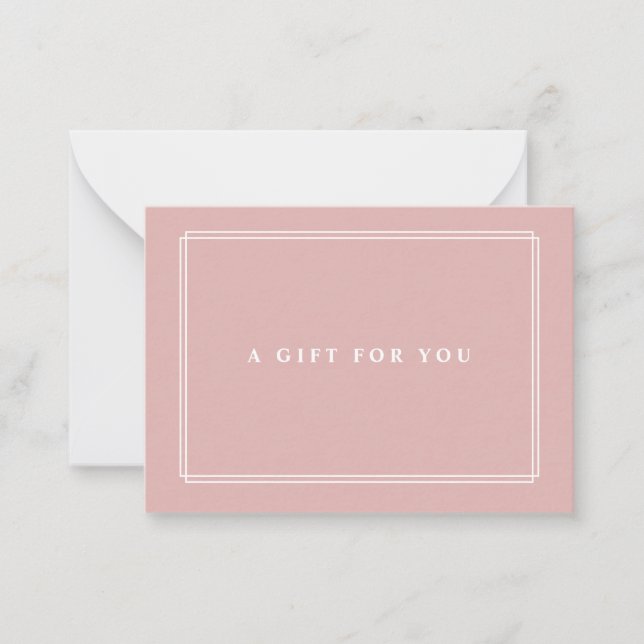 Chic Blush | Elegant Dusty Pink Gift Certificate Note Card (Front)