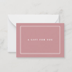 Chic Blush   Elegant Dusty Rose Gift Certificate Note Card