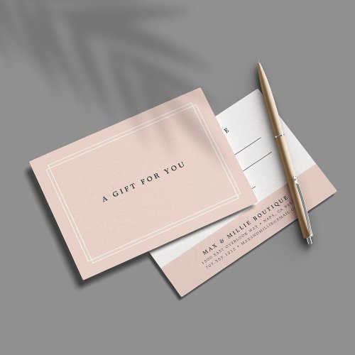 Chic Blush  Elegant Light Pink Gift Certificate