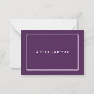 Chic Blush Elegant Purple Gift Certificate Card
