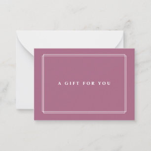 Chic Blush Elegant Violet Gift Certificate Card