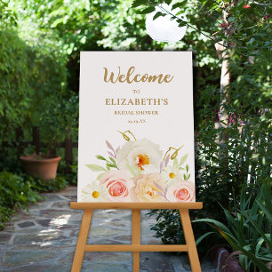 Chic Blush Floral Bridal Shower Welcome Foam Board