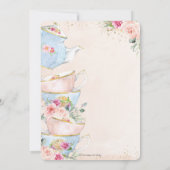 Chic Blush Floral High Tea Birthday Party ANY AGE Invitation (Back)