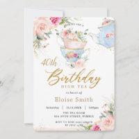 Chic Blush Floral High Tea Birthday Party ANY AGE