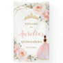 Chic Blush Floral Quinceañera Welcome Backdrop  Banner