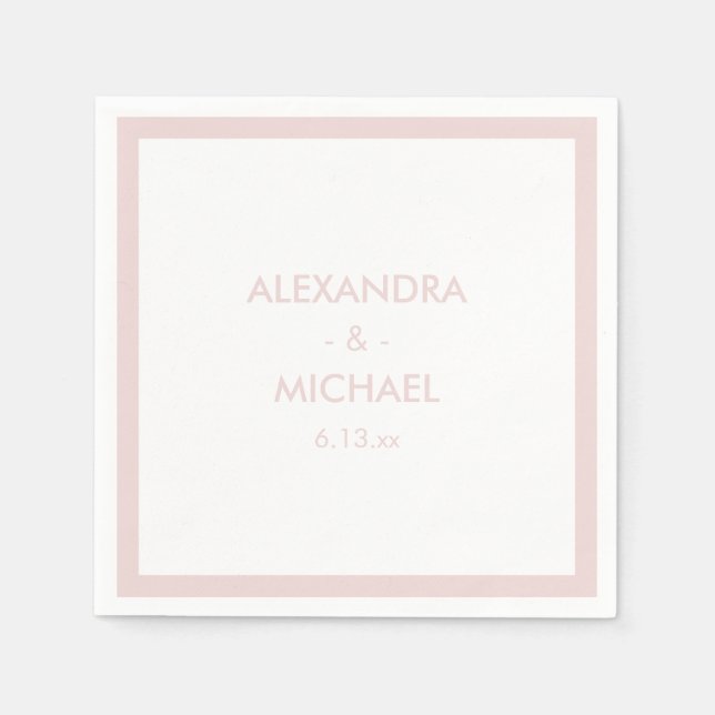 Chic Blush French Inspired Wedding Napkins (Front)
